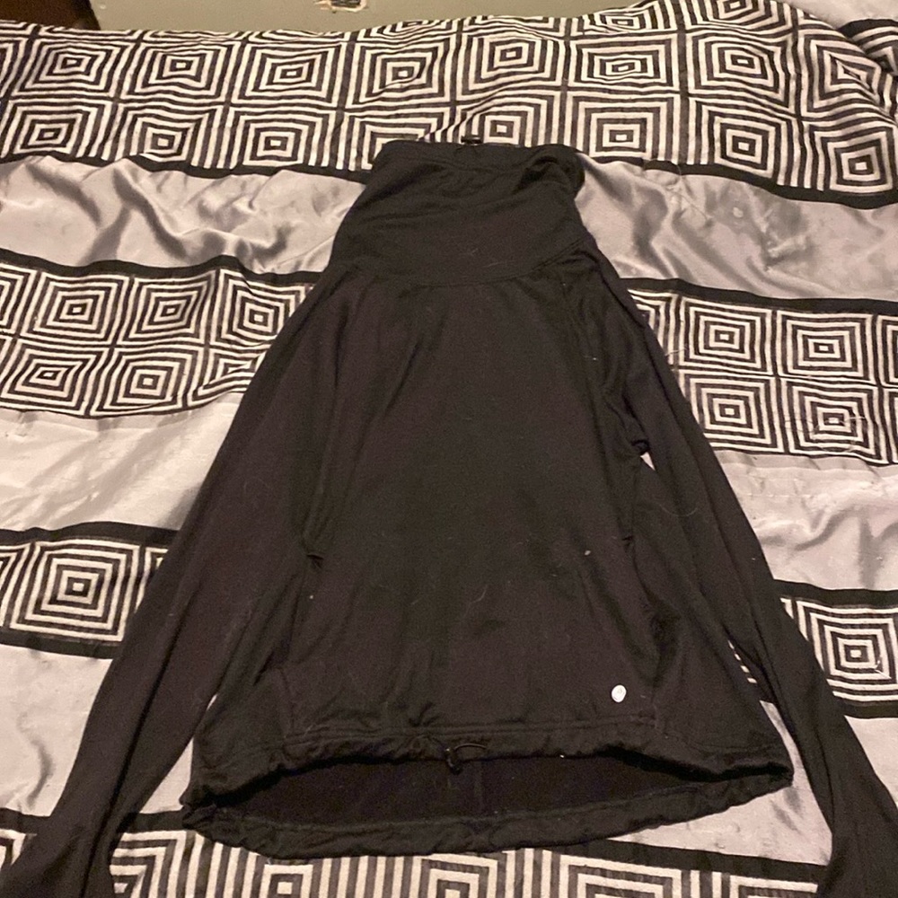 Nice black spandex shirt/sweater that keeps you warm in kinda cold weather
